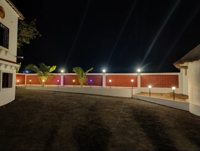 Thatched-roof cottage at Panchani Farm Villa and Resort, Kutch